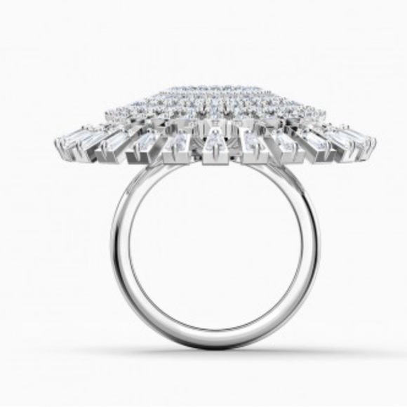 Swarovski Sparkling Dance Dial Up ladies ring rhodium plated 52 brand new ! - Picture 3 of 12